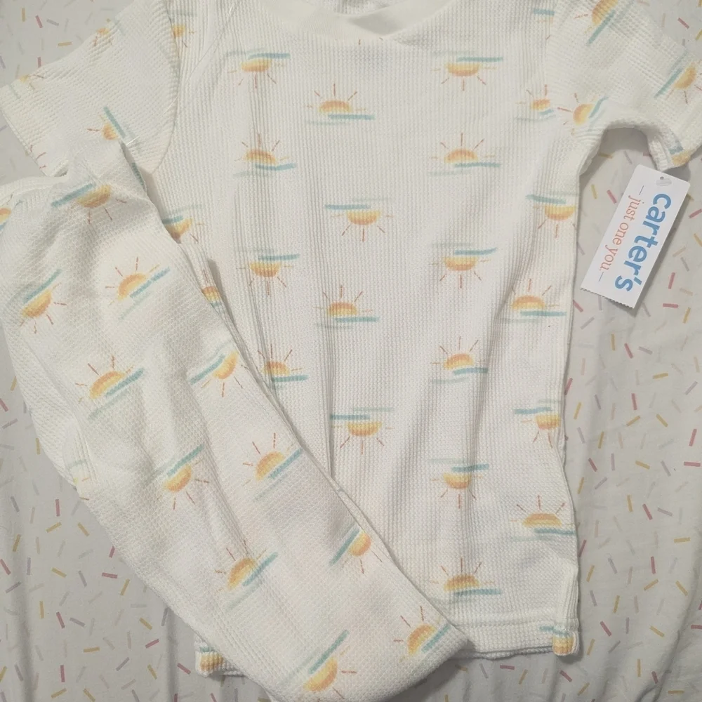 Carter's White Pajama Set with Sun Print